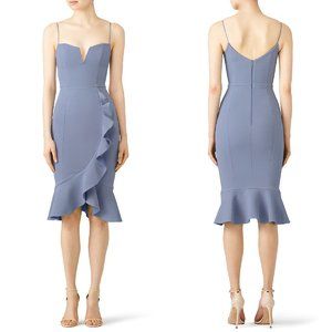 Nicholas Dusty Blue Faux Wrap Dress $695